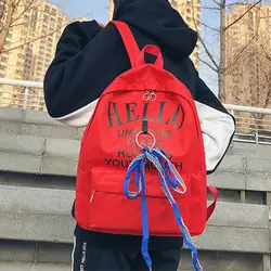 Большой емкости холст рюкзак для школьниц 2018 новый корейский ретро школьный монограмма