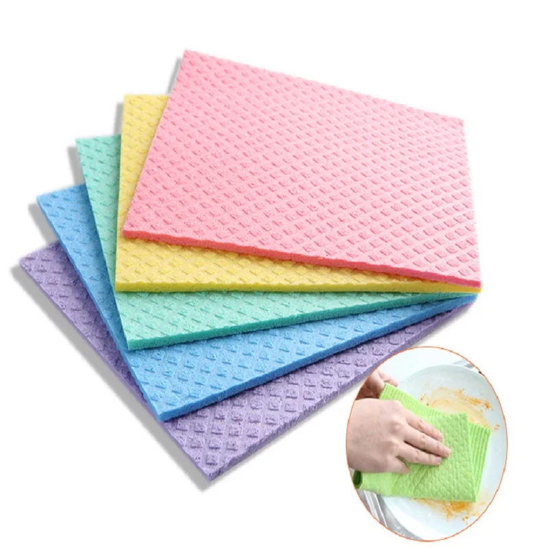 Colorful Sponge Household Kitchen Towels Scouring Pad Table Kitchen Dish Washing Cloth Cleaning Rag Kitchen Bar Tool Accessories