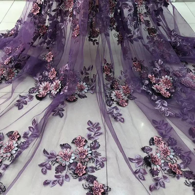 

Top grade embroidered tulle lace,High quality noble french lace with beads stone and sequin for party dress 5 Yards RG710