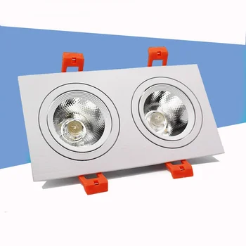 

12W 18W Super Bright Recessed 2 Head LED Downlight Led Grille Ceiling Lamp Light AC 220V Double Head Commercial Lighting
