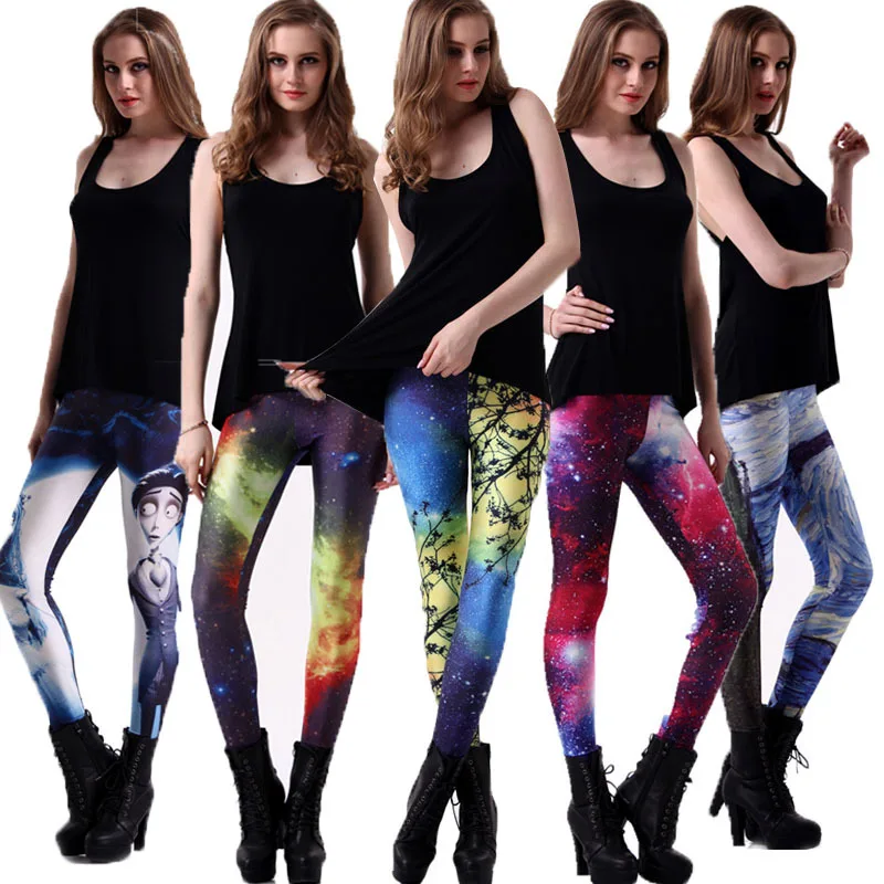 South American new hot fashion personality sexy casual large size Slim gradient leggings printed ladies high waist leggings South American new hot fashion personality sexy casual large size Slim gradient leggings printed ladies high waist leggings