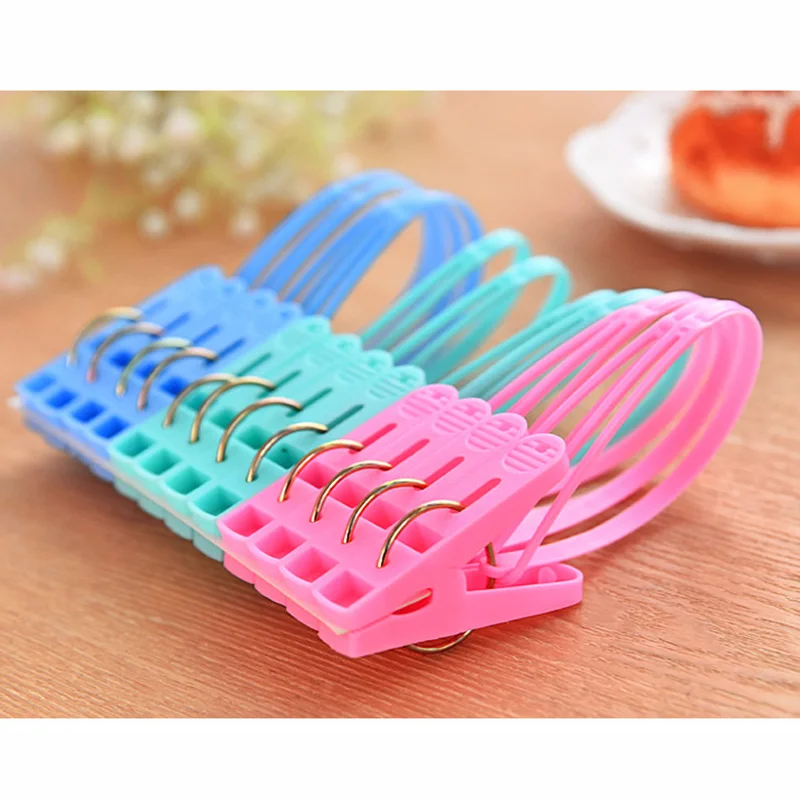 12Pcs PP Clothes Pegs Portable Home Travel Hangers Rack Towel Clothespin Windproof Clothes Pegs Mixed color