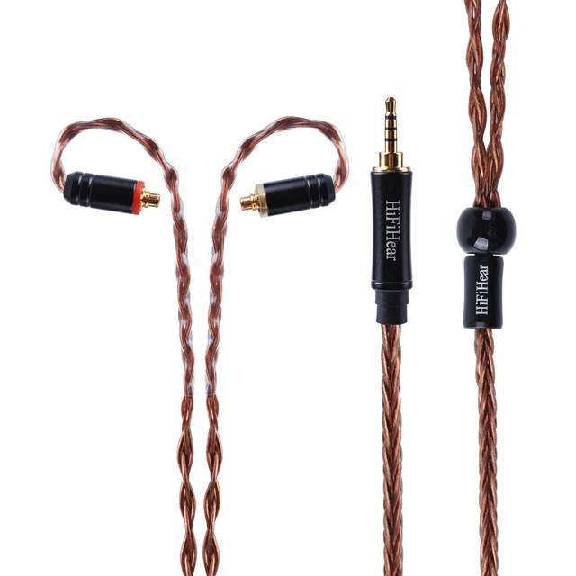 HiFiHear 8 Core Silver Plated Upgraded Cable 2.5/3.5/4.4mm Balanced Cable With MMCX/2pin Connector For HQ5 HQ6 ZS10 ZS6 ES4