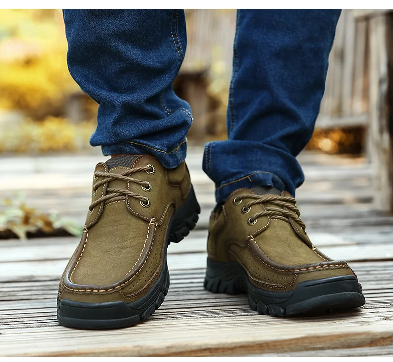 New High Quality Men's shoes 100% Genuine Leather Casual Shoes Waterproof Work Shoes Cow Leather Loafers Plus Size 38-48