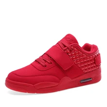 New Fashion High Top Casual Shoes For Men PU Leather Lace Up Red White Black Color Mens Casual Shoes Men High Top Shoes Retail