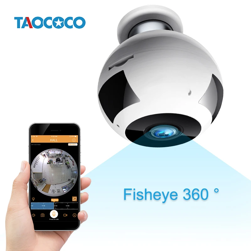 

TAOCOCO 360 Degree Panoramic IP Camera WiFi Wireless 960P Fisheye Home Security Camera Two Way Audio Surveillance Camera CCTV