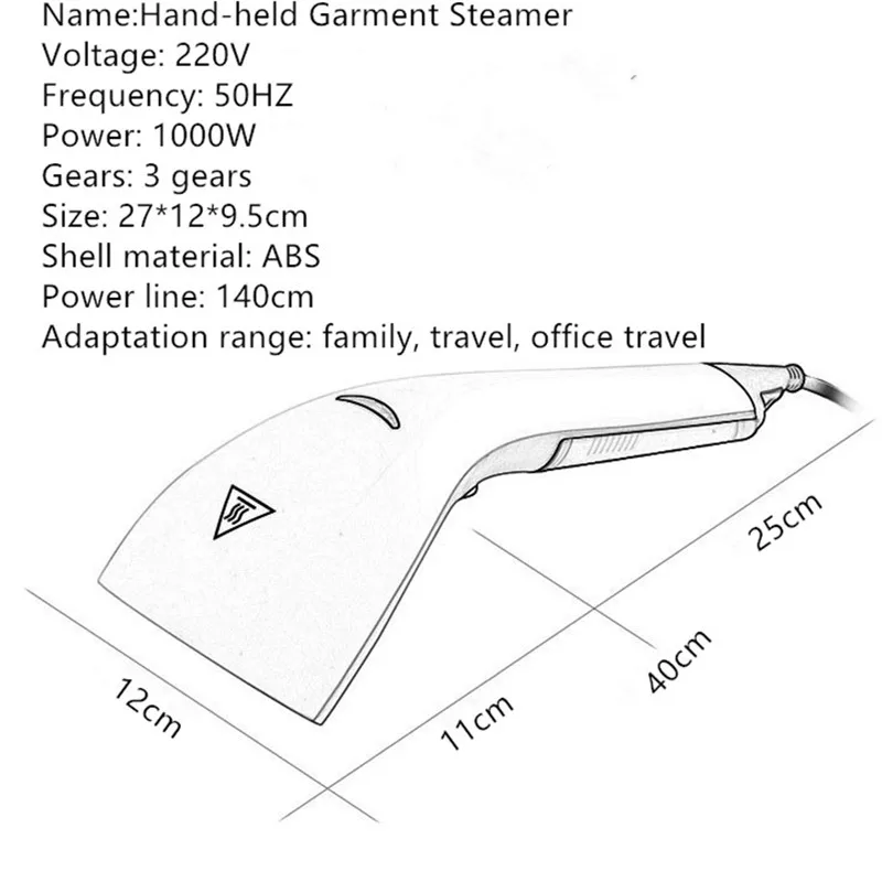 Материал ручной работы с европейской вилкой, мощный отпариватель для одежды, 15 секунд, быстрый нагрев, 1000 Вт, для дома, путешествия, портативный паровой