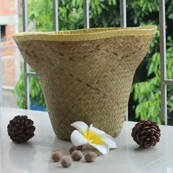 LanLan Стильные Плетеные Соломенные горшок цветочный горшок корзина для хранения ваза Офис украшения подарок