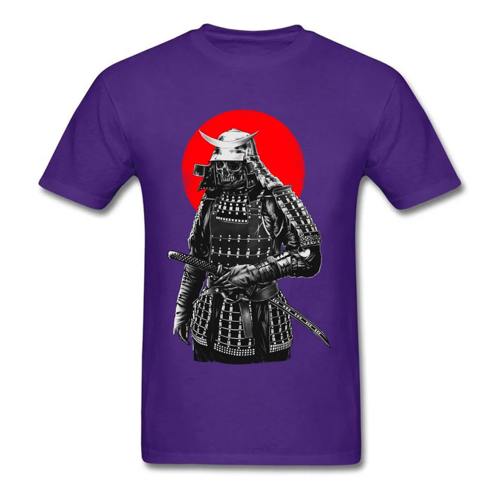 Family Tops Shirts 2018 New Short Sleeve Mens T-Shirt TpicOriginaltitle Casual Father Day Top T-shirts Crewneck Samurai warrior purple
