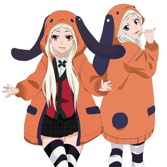 [STOCK]Anime Kakegurui Figure Yomotsuki runa Orange Rabbit Hoodie