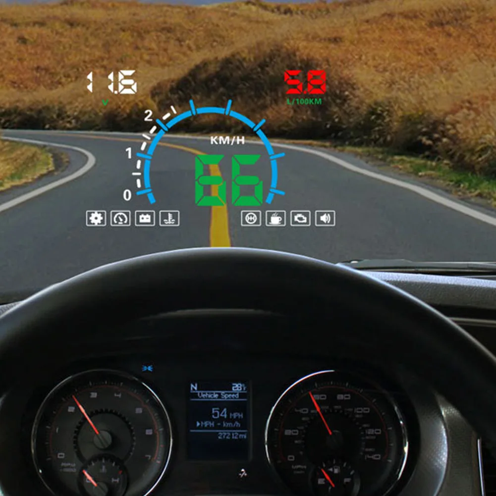 

E350 Overspeed Alarm Projector 5.8 Inch Screen Universal Multifunction HUD Dashboard Up Display Easy Use Car Warning OBD2