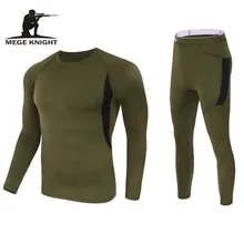 Mege брендовая одежда тактическое флисовое термобелье быстросохнущее уличная Военная Мужская одежда дышащая компрессионная форма