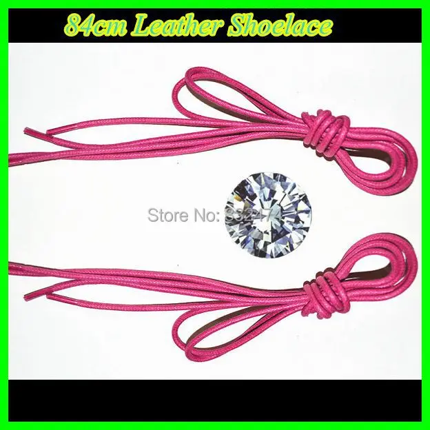 

(11 Colors) Waxed Round Shoelace 84cm Leather Waterproof Rope Shoe lace Women Shoe laces 10 Pairs For Sale