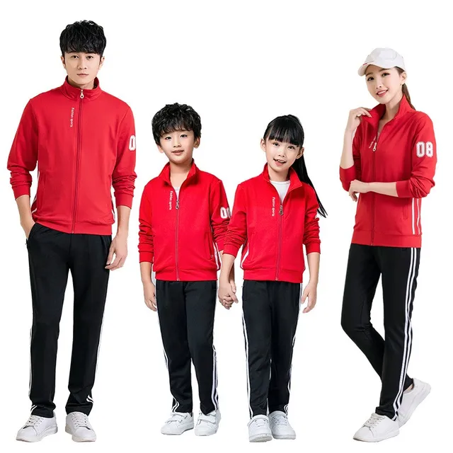 Spring Outdoor Family Parent child Sports Tracksuit Women Unisex