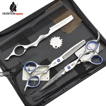 

30% Off HUNTERrapoo 6" Professional Hair Scissors Set Barber Cutting scissor and thinning shear kit Haircut scissors set