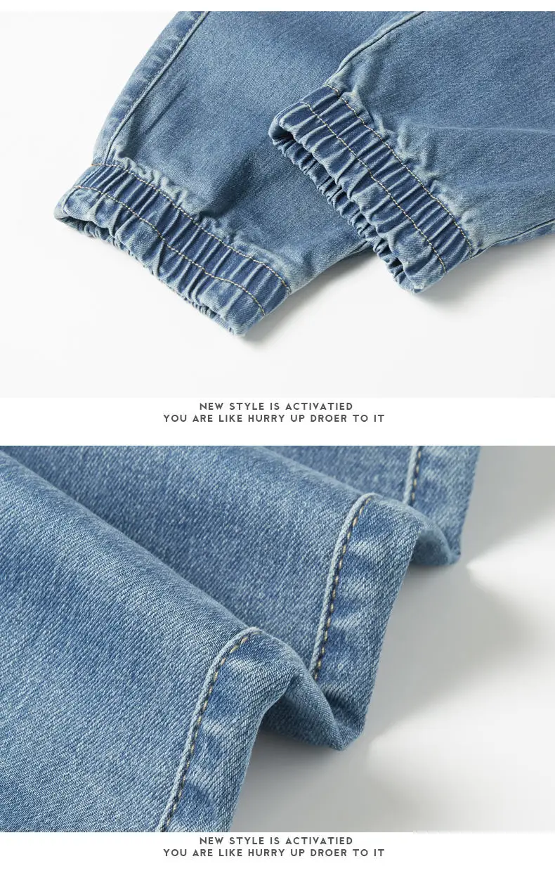 Fashion Denim Jeans Men Cotton Taper Harem Pant Cargo Male Jeans Youth Elastic Waist Stretch Trousers Quality China Brand Jeans 20