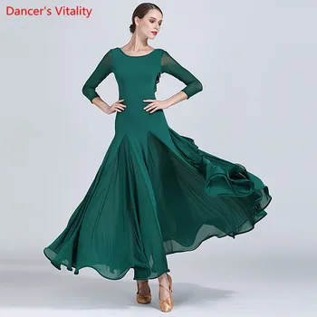 

Milk silk + Lace Belly Dance Dresses 2018 New Arrival High Quality Long-Sleeved Flamenco Skirt Women Stage Salon Dress