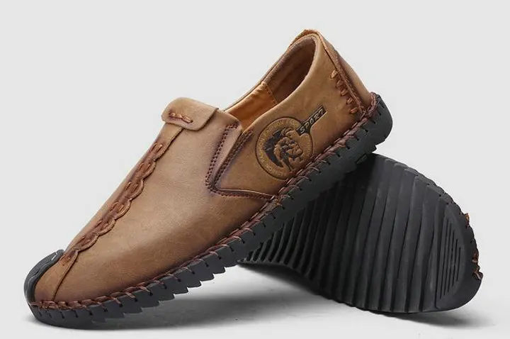 Очень модная мужская обувь из натуральной кожи Повседневная воздухопроницаемая комфортная обувь Мокасины обувь для вождения в стиле ретро на шнуровке Кроссовки AE-17