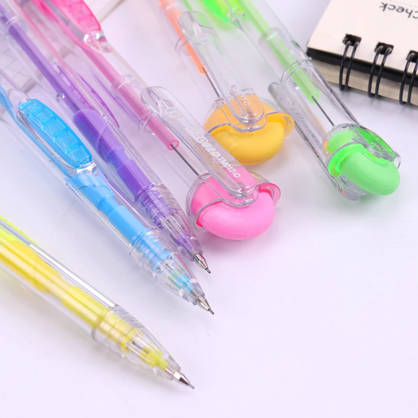 

1PC 0.5mm HB Mechanical Pencil With Eraser Rolling Side Writing Pencil School Office Stationery For Kids Gifts