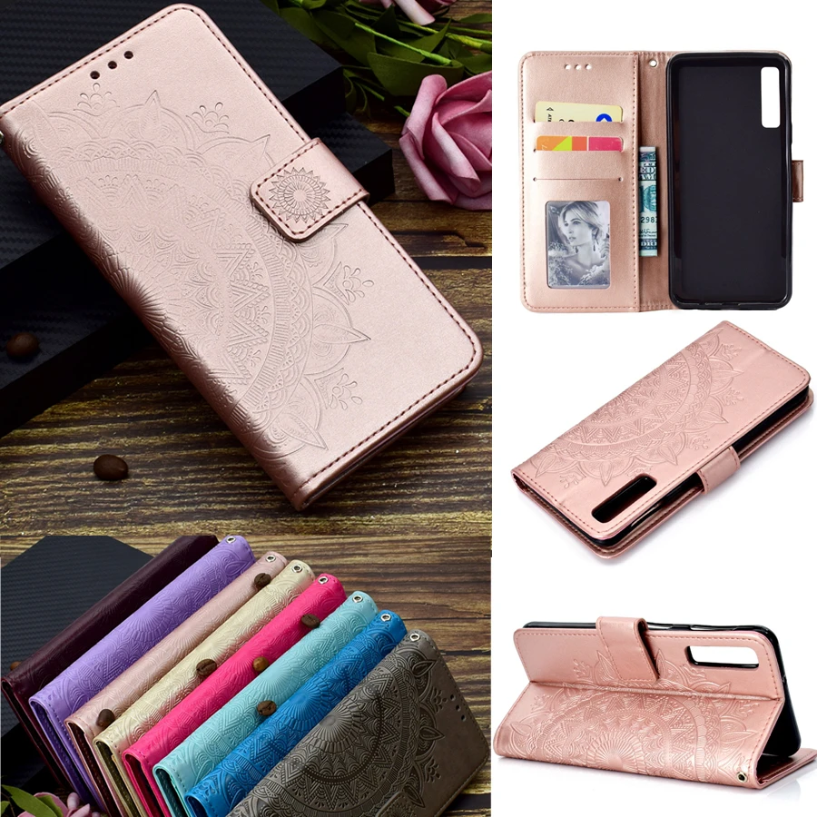A7 2018 Case on for Samsung Galaxy A7 2018 Cover for Funda Samsung A7 2018 A750F 3D Totem Flower Wallet Flip Leather Phone Cases A7 2018 Case on for Samsung Galaxy A7 2018 Cover for Funda Samsung A7 2018 A750F 3D Totem Flower Wallet Flip Leather Phone Cases
