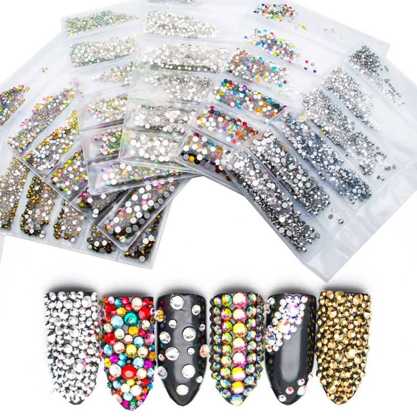 1680PCS Mixed Size Rhinestone Set For Nails Art Decorations Glass