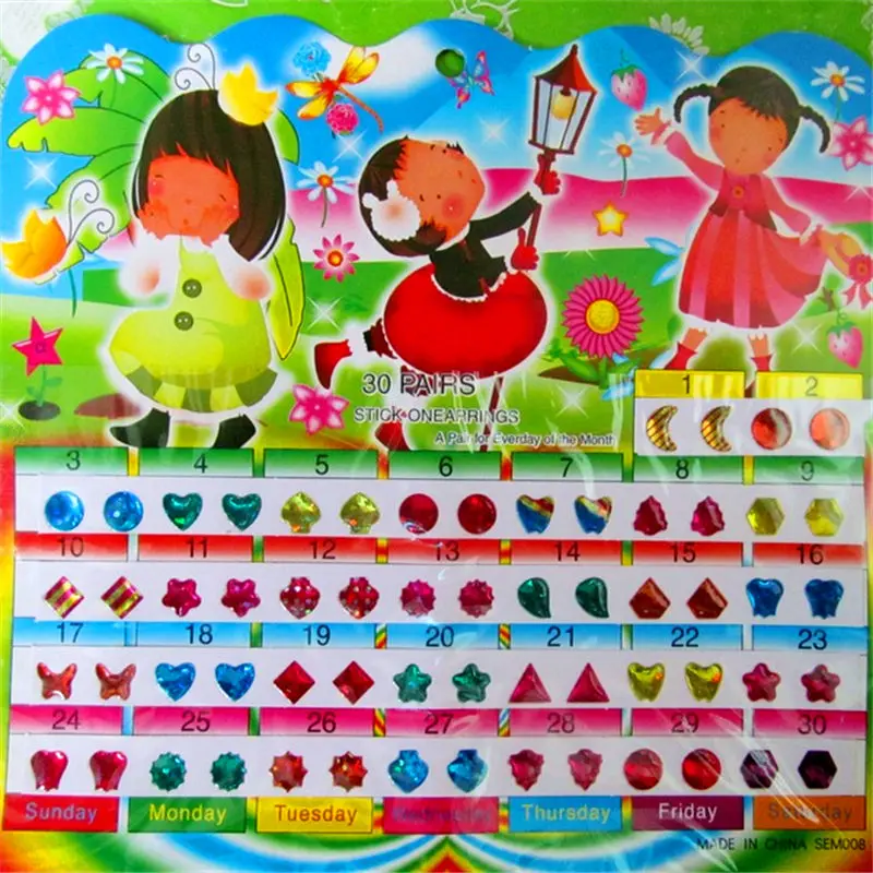 20 pcs/lot 3D diy Crystal stickers affixed to the child's ear or face Hert Dot Star Color Stickers | Игрушки и хобби