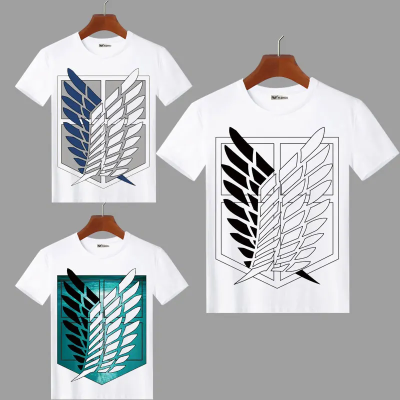 KJYAYA Camiseta Unisex Attack On Titan Camiseta con Logo De Anime Top De Manga Corta Transpirable De Secado R/ápido Regalos para Fan/áticos