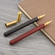 Madera roja con medio bolígrafo de goma para regalo bolígrafo dorado(China)