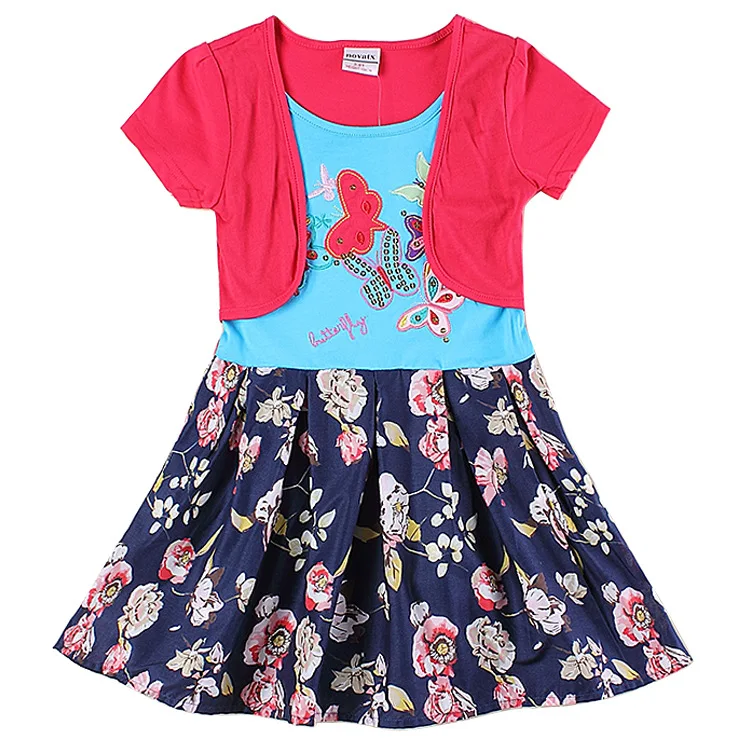 orange red baby girls summer dresses,2 6T fashion children's clothes