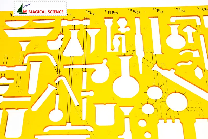 Пластиковые химические шаблоны Физическая химия инструменты чертеж дизайн линейка для студентов гибкий JSH4354
