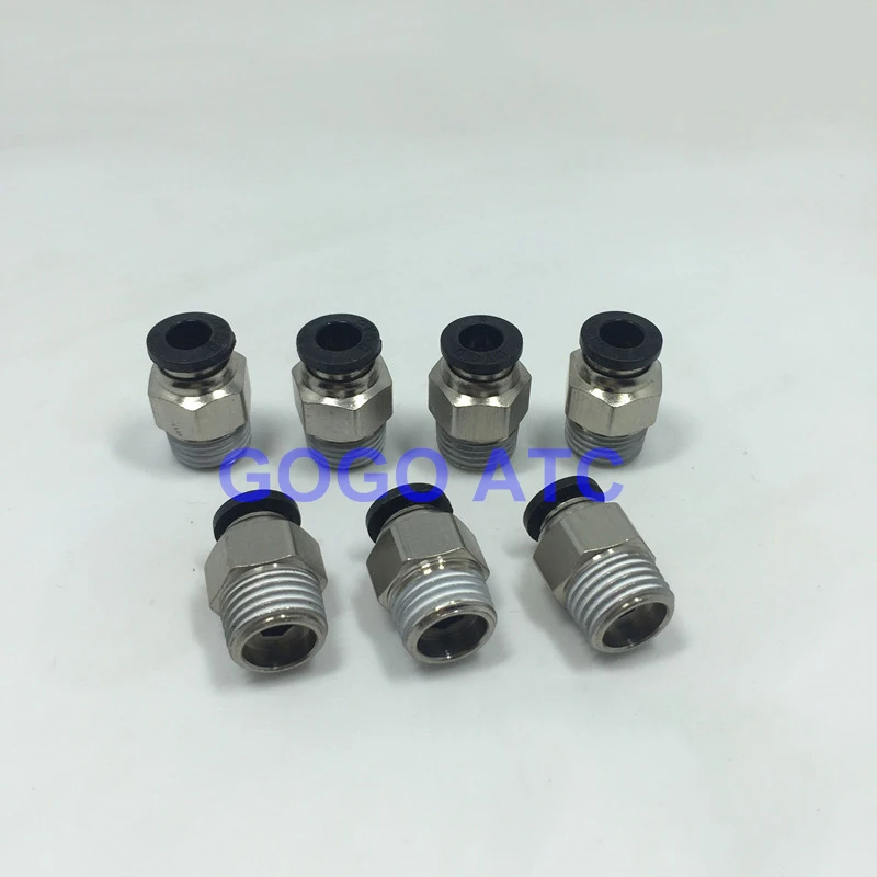 GOGO пневматический PC 8 мм 10 трубка 1/8 "1/4" 3/8 "1/2" PT резьба Мужская прямая