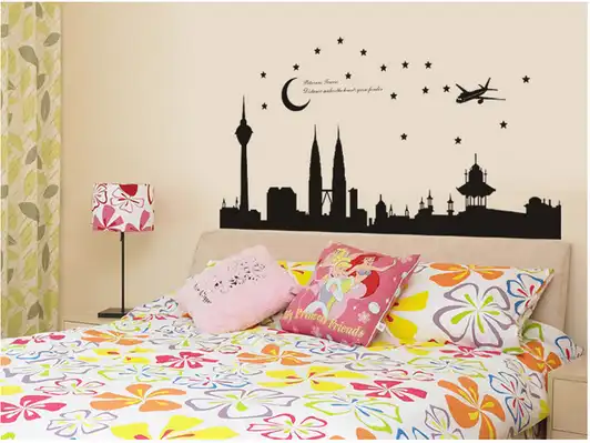 1x Malasia Petronas Torres Pared Pegatina Pared Calcomania Papel