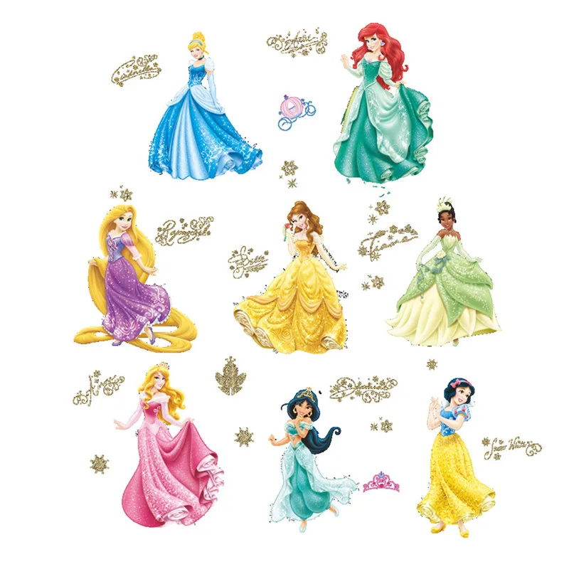 

Fairytale Snow White poster decals Princess 3d vinyl wall stickers girls room nursery decoration removable cartoon mural 90*30cm