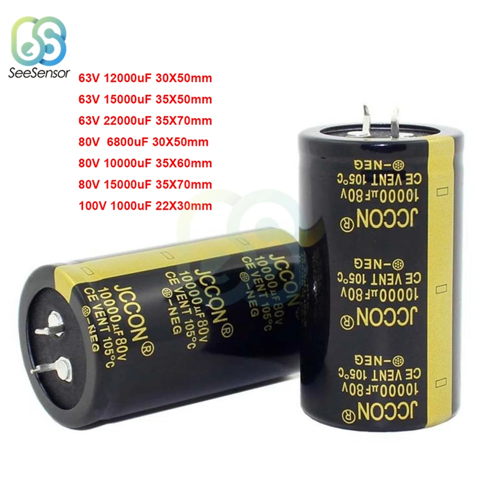 

63V 80V 100V Electrolytic Capacitor for Audio Amplifier Inverter Power 1000uF 6800uF 10000uF 12000uF 15000uF 22000uF