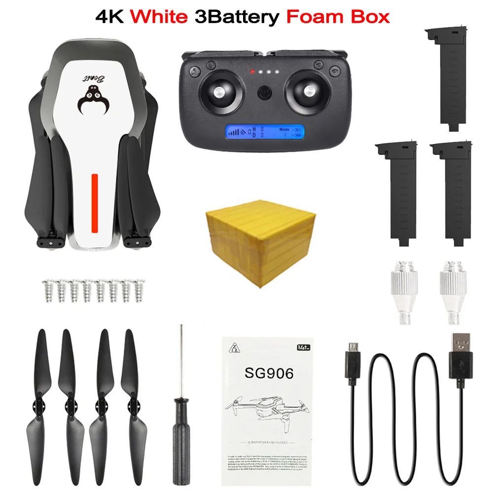 4K 3B FB W LAUMOX SG906 Дрон gps 5G wifi FPV с камерой 4K HD бесщеточный селфи складной Дрон RC Квадрокоптер RTF VS H117s B4W ZEN K1 F11 - Цвет: 4K 3B FB W