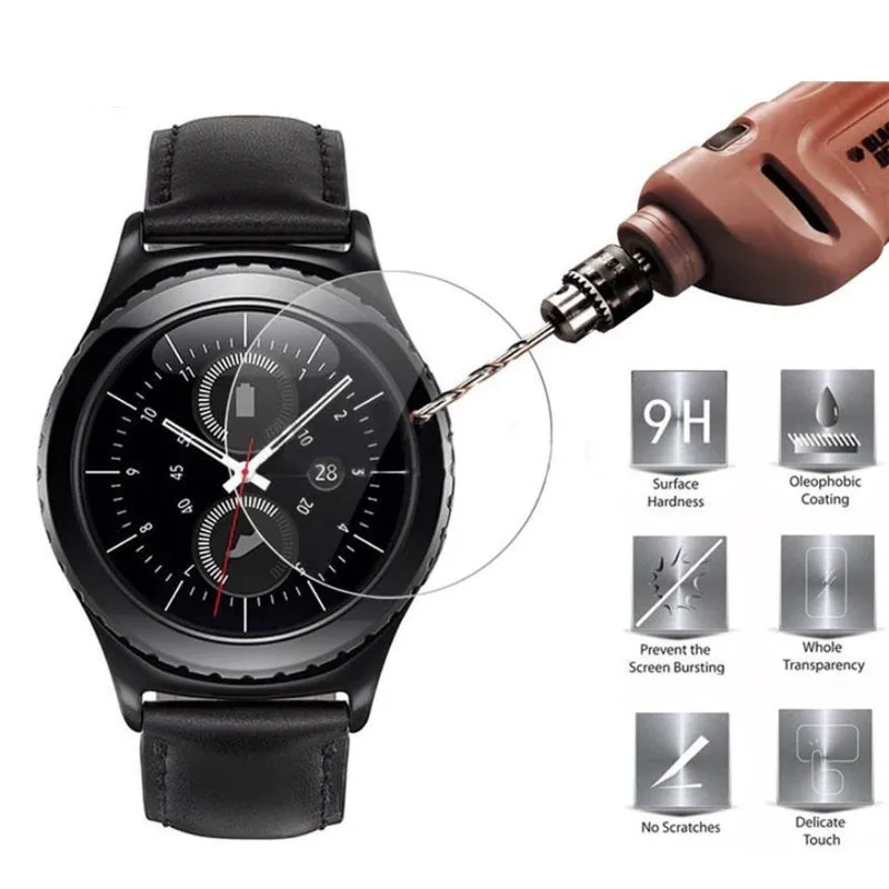 

For Samsung Gear S2 S3 S4 Gear 2 R380 Classic Tempered Glass 9H 2.5D Premium Screen Protector Film For Samsung Gear S3 Frontier
