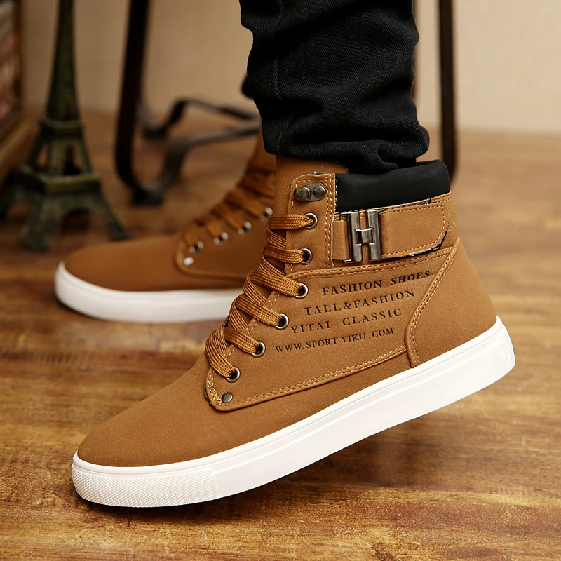 2019 Hot Men Boots Fashion Warm Winter Men Shoes Autumn Leather Footwear For Man New High Top Canvas Casual Shoes Men Basic Boots Aliexpress