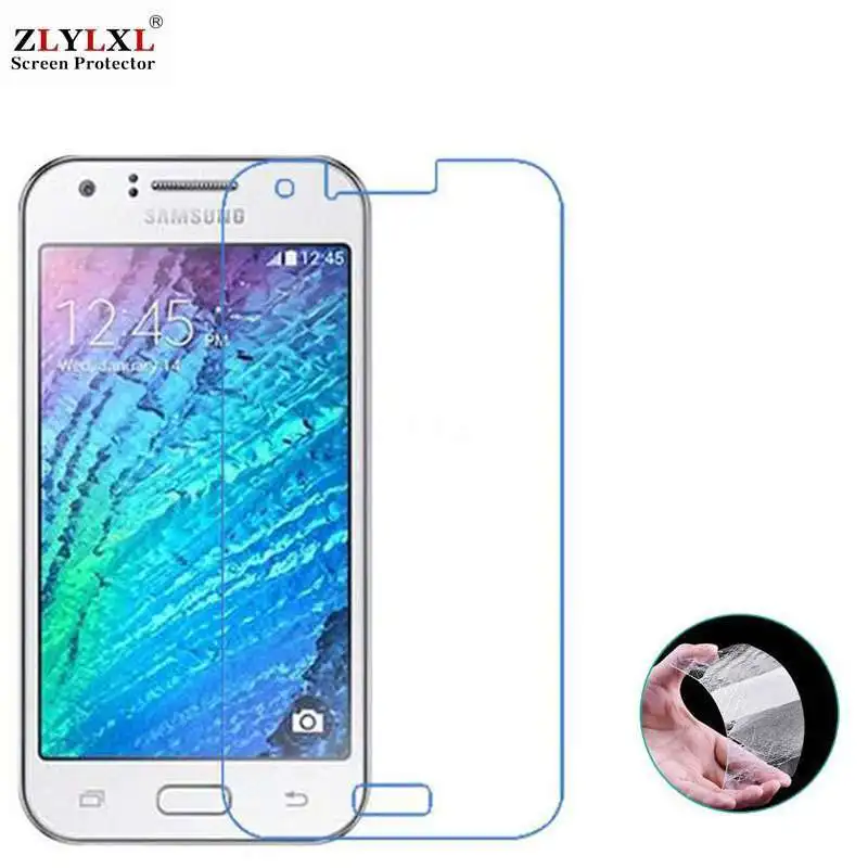 

Glass + case Transparent Dirt-resistant soft back case for Samsung GALAXY J1 tempered glass screen protector