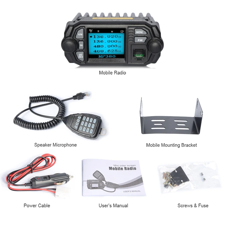 Zastone Мобильная рация MP380 VHF 136-174MHz UHF 400-480MHz 25 W/20 W Двухдиапазонная мини Автомобильная радиостанция двухстороннее радио