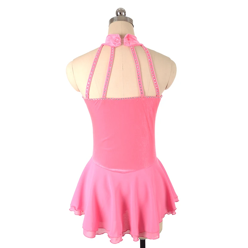 Women's Children's Figure Skating Competition Training Dress Rhythmic Gymnastics Sleeveless Black Velvet Nasinaya