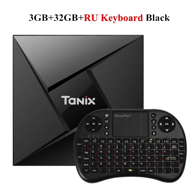 Tanix TX9 Pro Android 7,1 Смарт ТВ приставка Amlogic S912 Восьмиядерный приставка 3 ГБ 32 ГБ Bluetooth 4,1 1000M LAN 4K HDMI медиаплеер - Цвет: 3G 32G RU Key Black
