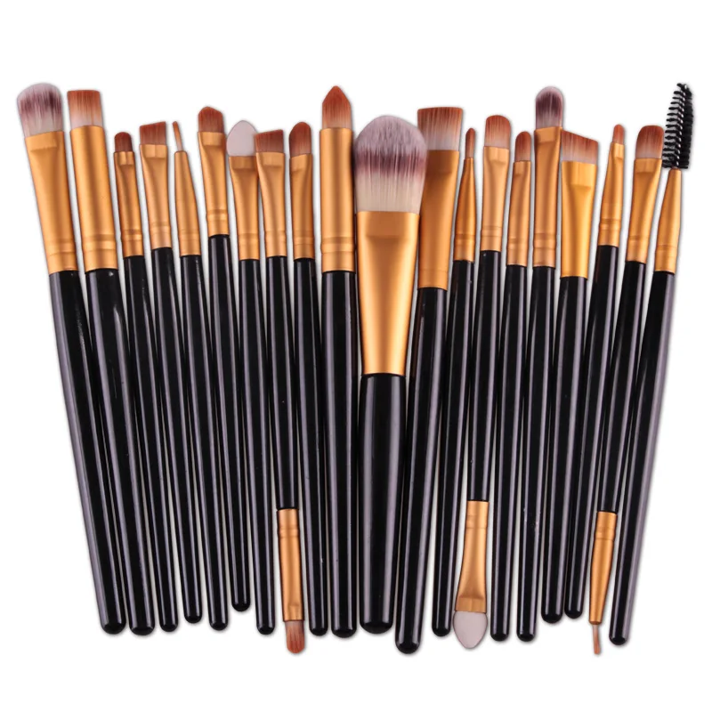 20Pcs/Set Professional Makeup Brushes Set Cosmetic Brush tools Powder Foundation Eyeshadow Eyeliner Lip Brush Tool Kit maquiagem - Handle Color: 10