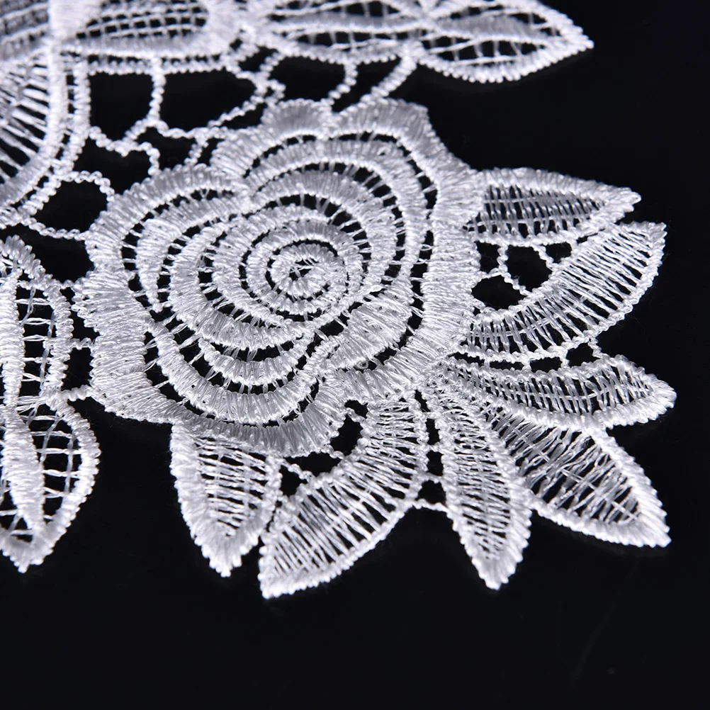 1 шт. полиэстер белый цветочный кружевной воротник тканевый отделка DIY вышивка кружевная ткань декольте Аппликация шитье ремесло