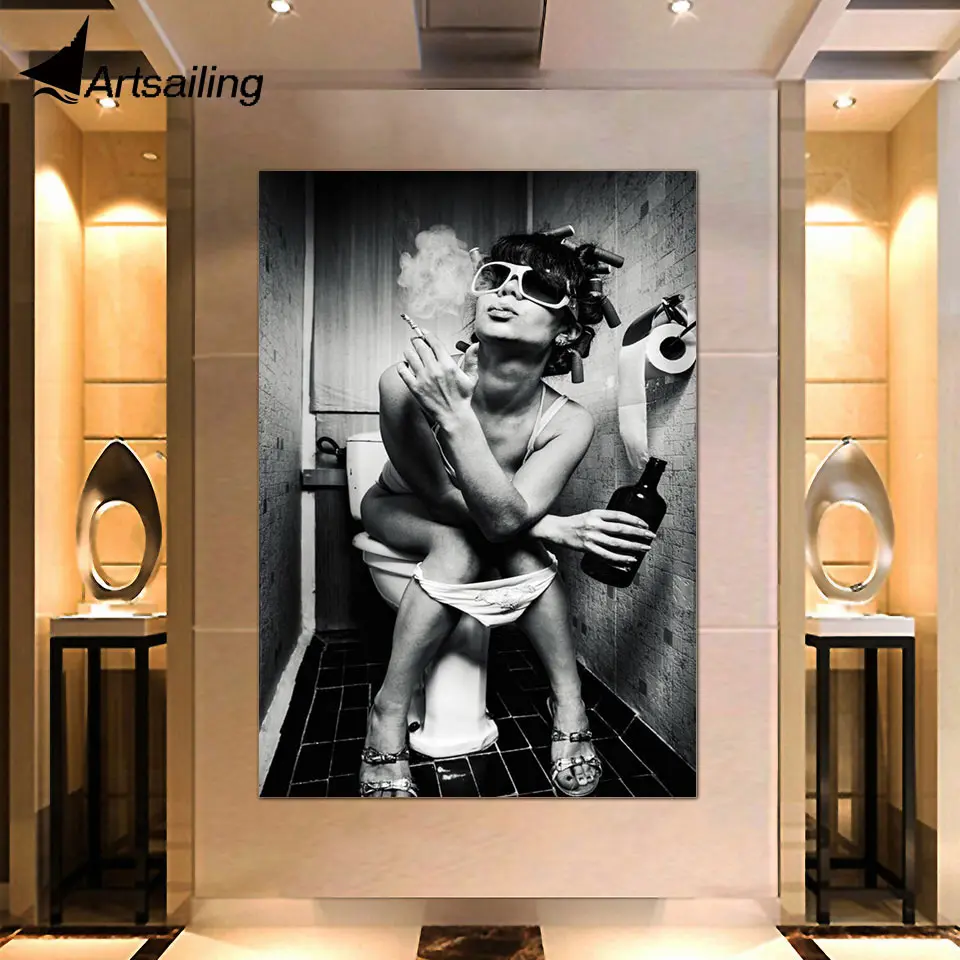 

Figure Painting 1 Piece Sexy Women Smoking posters and prints Painting wall artCanvas art Painting wall pictures Bedroom