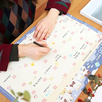 

Coloffice 1PC Creative Monthly Plan Table Cartoon Cats Cute 30-day Schedule Work Study Memo Planner Paper Office School Supplies