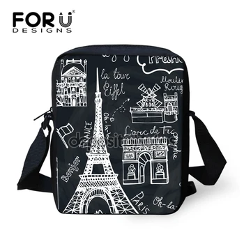 

FORUDESIGNS Pretty Eiffel Tower Messenger Bag for Women Mini Ladies Satchel Shoulder Bag Stylish Kids Cross Body Bag Polyester
