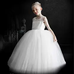 Элегантные платья для первого причастия для девочек, платье с цветочным узором для девочек без рукавов, платья для свадьбы, выпускного
