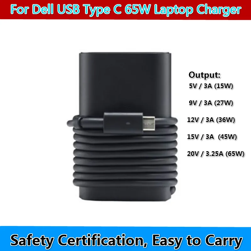 

65W USB C Charger Type-C Power Delivery PD Charger Adapter forLatitude 14 5480 7480 Power Supply Cord