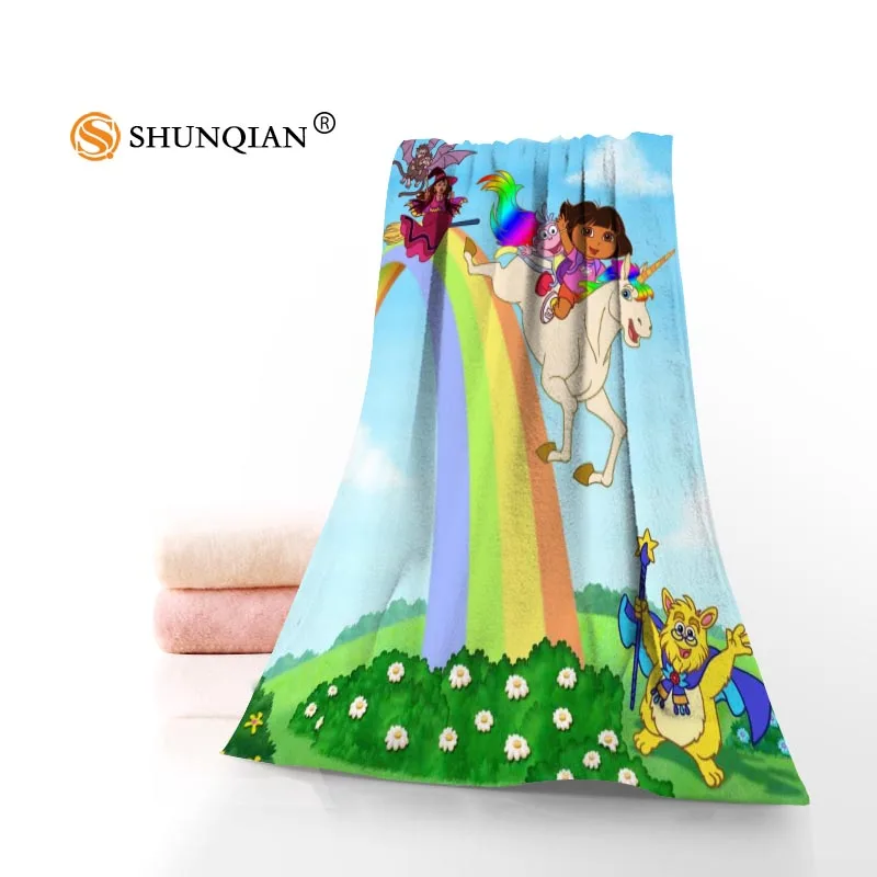 Dora Cartoon Towels Microfiber Bath Towels Travel,Beach,Face Towel Custom Creative Towel Size 35X75cm And 70X140cm A9.25