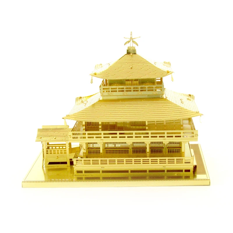 

Gold Kinkaku-ji 3D Metal Puzzles Model DIY Building Buddhist temple Laser Jigsaw Cut Manual Homemade Adults Gift Toy Home Decor